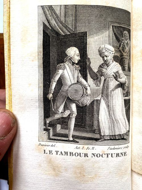 Charming set of 4 + 5 volumes in 16 Détouche et d'Harleville, Paris theater of 1820