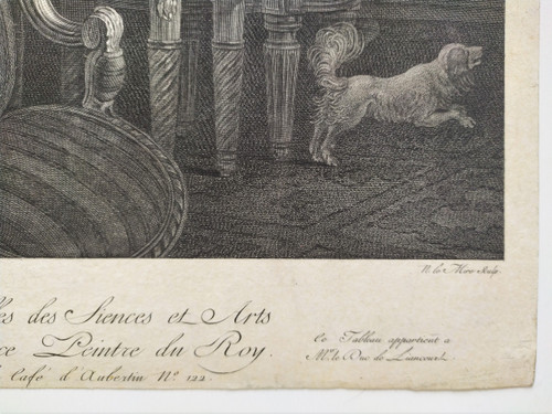 Etching Fear Erotic Engraving 18th Century Old Print