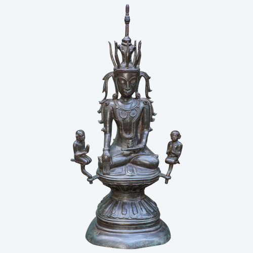 BUDDHA BIRMANIA SHAN bronzo 50 cm