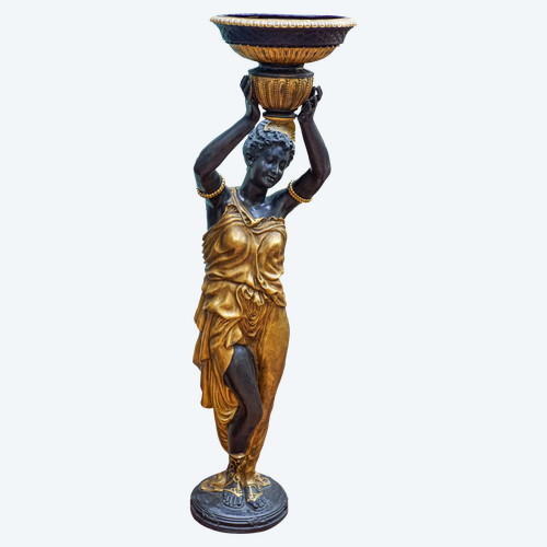 DUBANTON, "POLYCHROME BRONZE FEMME, grand serviteur", XX secolo.