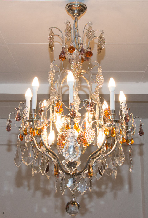 Lampadario a gabbia Maison Bagues 1920 circa