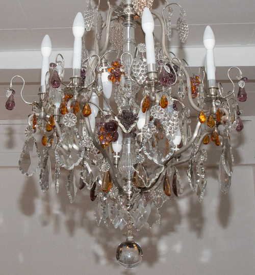 Lampadario a gabbia Maison Bagues 1920 circa