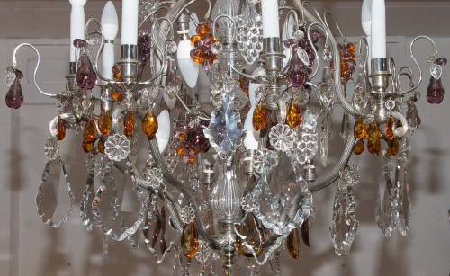 Lampadario a gabbia Maison Bagues 1920 circa