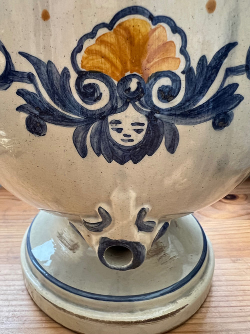 Old Nevers 18th century earthenware table fountain