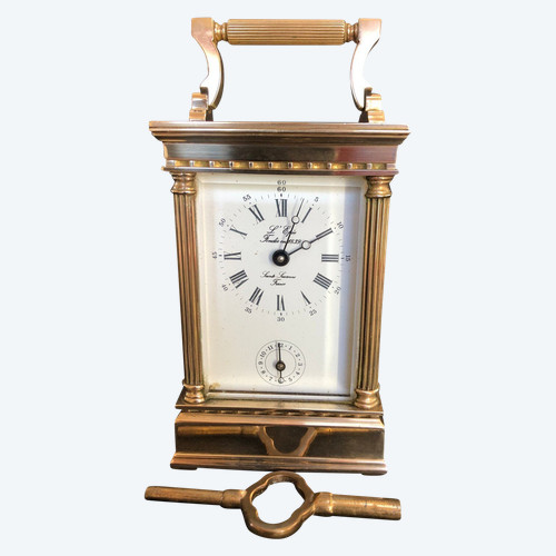 Pendule d'officier à sonnerie de marque L’Épée modèle la Marquise travail des années 50