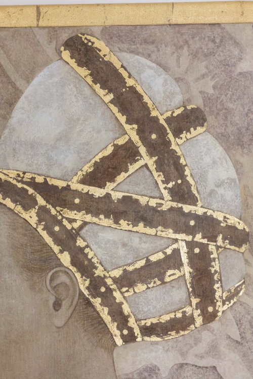Painted canvas in Renaissance style. Contemporary work.