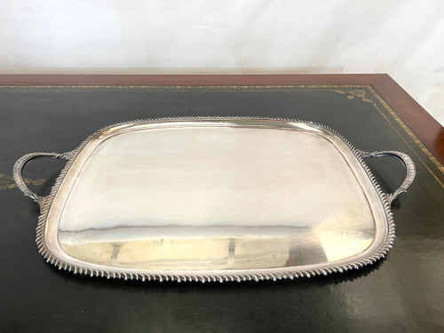 Rechteckiges Tablett mit versilberten Griffen Goldsmith Mappin und Webb (Englisch)