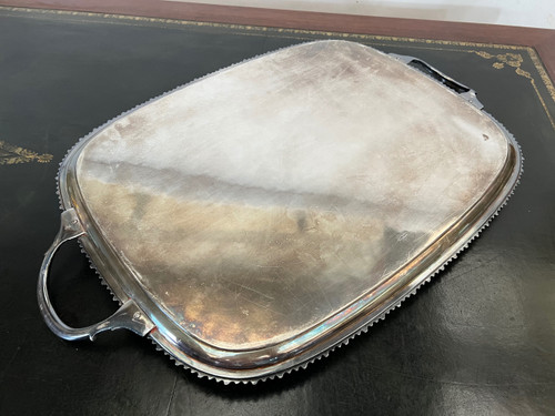Rechteckiges Tablett mit versilberten Griffen Goldsmith Mappin und Webb (Englisch)