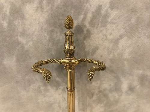 Ravissant porte parapluies en bronze et laiton d'époque 19 ème serviteur de cheminée seul 