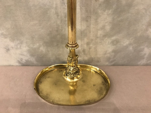 Ravissant porte parapluies en bronze et laiton d'époque 19 ème serviteur de cheminée seul 