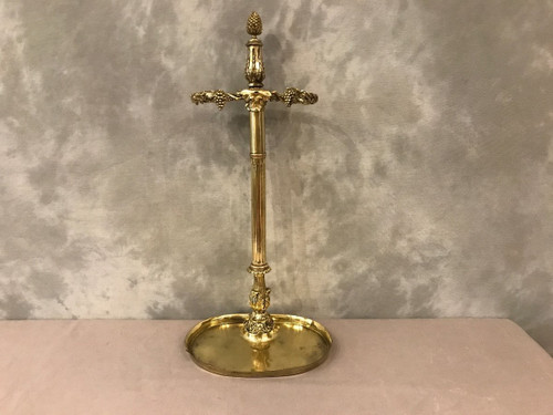 Ravissant porte parapluies en bronze et laiton d'époque 19 ème serviteur de cheminée seul 
