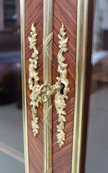  Libreria in mogano e palissandro, stile Luigi XV, periodo Napoleone III - metà XIX secolo