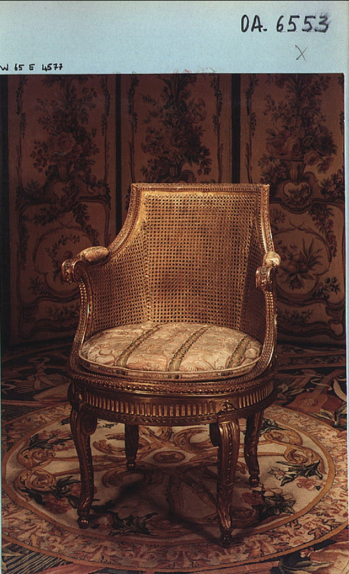 Georges Jacob, außergewöhnlicher Drehsessel aus der Zeit Louis XVI.