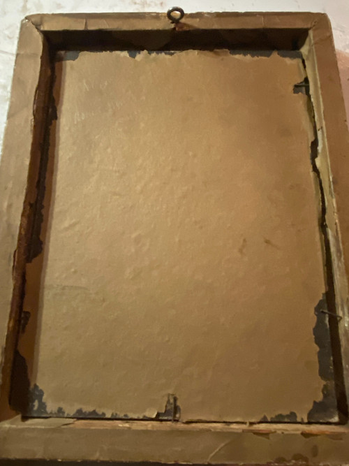 Couple d'enfants paysans avec un Pique-nique  le long d'un rivage  19ème Ecole du nord