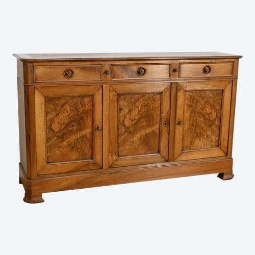 Kleines Sideboard mit 3 Türen aus Walnuss – Ende des 19. Jahrhunderts