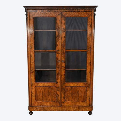 Burl Walnut Bookcase, Restoration Period – Early 19th Century