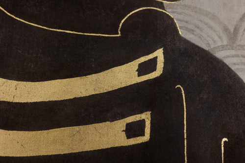 Painted canvas in Art Deco style. Contemporary work.