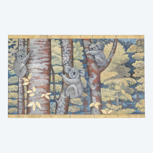Bemalte Leinwand, die Koalas darstellt. Zeitgenössische Arbeit