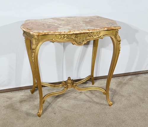 Petite Table de Milieu en Bois Doré, style Louis XV – Fin XIXe