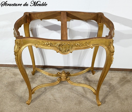 Petite Table de Milieu en Bois Doré, style Louis XV – Fin XIXe