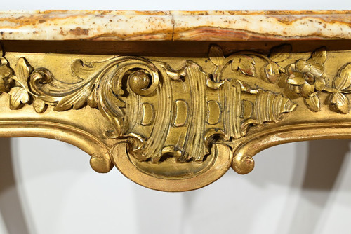 Petite Table de Milieu en Bois Doré, style Louis XV – Fin XIXe