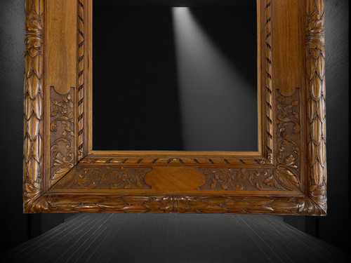19TH CENTURY SOLID WALNUT FRAME FOR PAINTING 58 CM X 46.5 CM