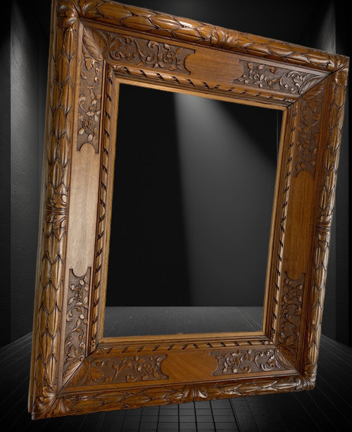 19TH CENTURY SOLID WALNUT FRAME FOR PAINTING 58 CM X 46.5 CM