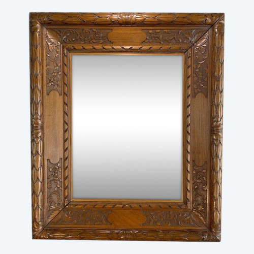 19TH CENTURY SOLID WALNUT FRAME FOR PAINTING 58 CM X 46.5 CM