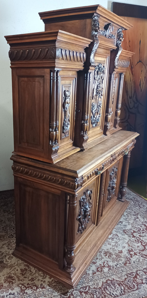 Renaissance two-body sideboard in walnut