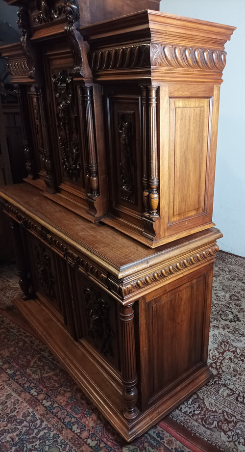 Renaissance two-body sideboard in walnut