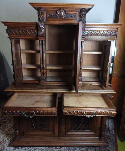 Renaissance two-body sideboard in walnut