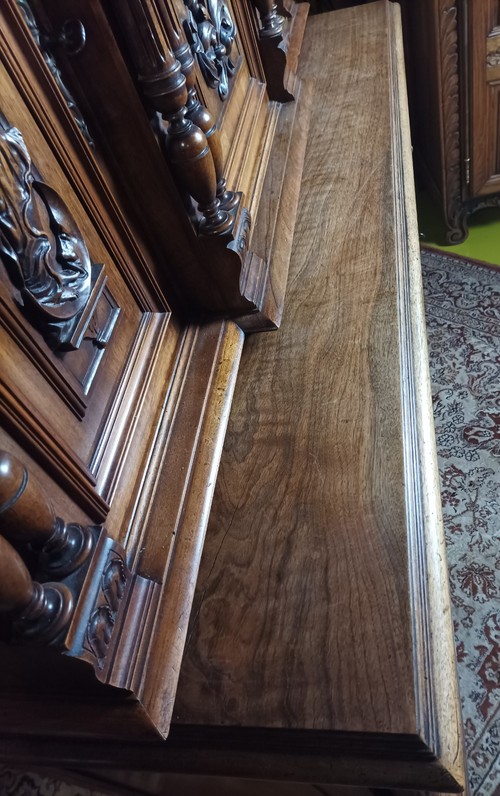 Renaissance two-body sideboard in walnut