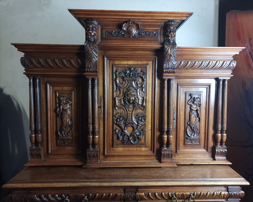 Renaissance two-body sideboard in walnut