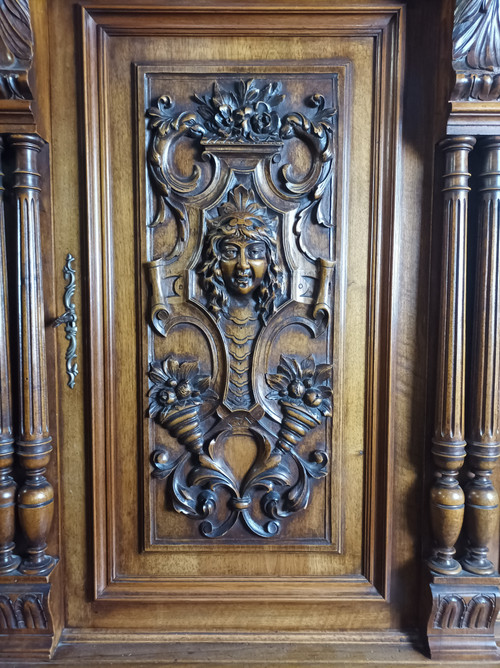 Renaissance two-body sideboard in walnut
