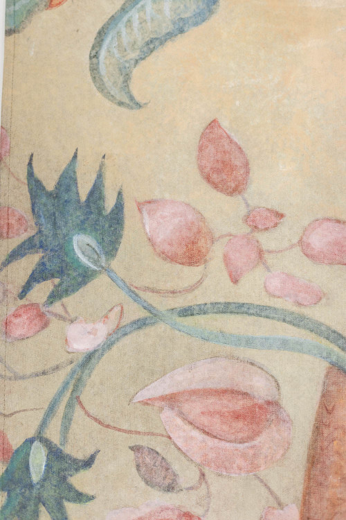 Painted canvas representing a chameleon. Contemporary work.