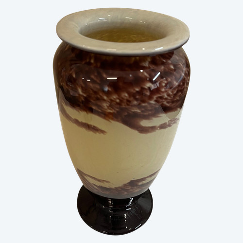 Delatte Nancy marmoreal glass baluster vase