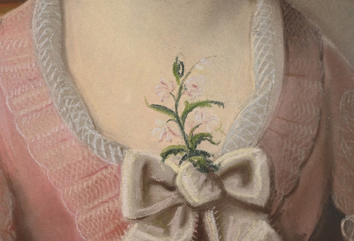 Bedeutendes Pastell „Das Mädchen mit dem Kanarienvogel“, französische Schule des 19. Jahrhunderts