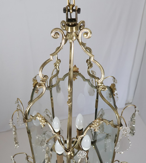Lanterne en bronze doré milieu XIXe siècle 