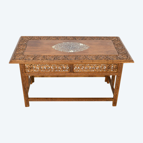 Oriental Folding Table in Exotic Wood – Early 20th Century