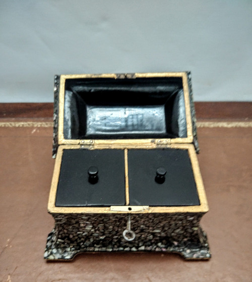 Paper mache tea box.