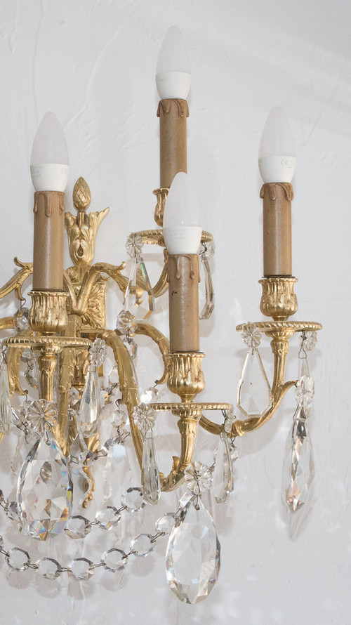 Pair Of Gilt Bronze Sconces Napoleon III Period