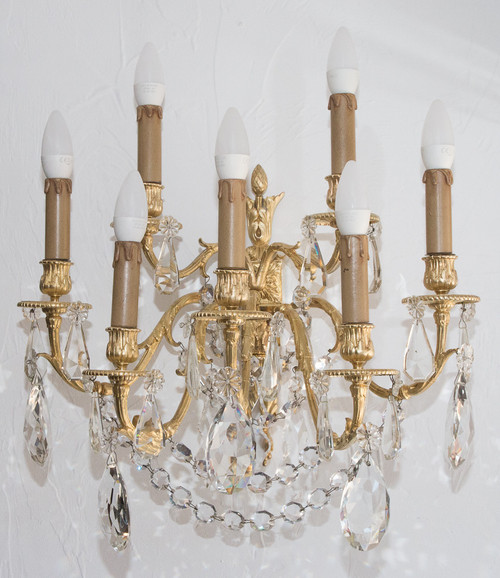 Pair Of Gilt Bronze Sconces Napoleon III Period