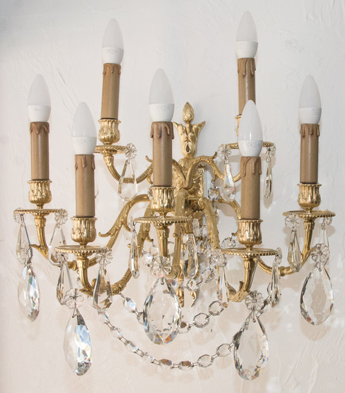Pair Of Gilt Bronze Sconces Napoleon III Period