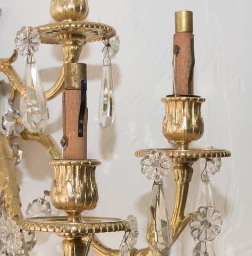 Pair Of Gilt Bronze Sconces Napoleon III Period