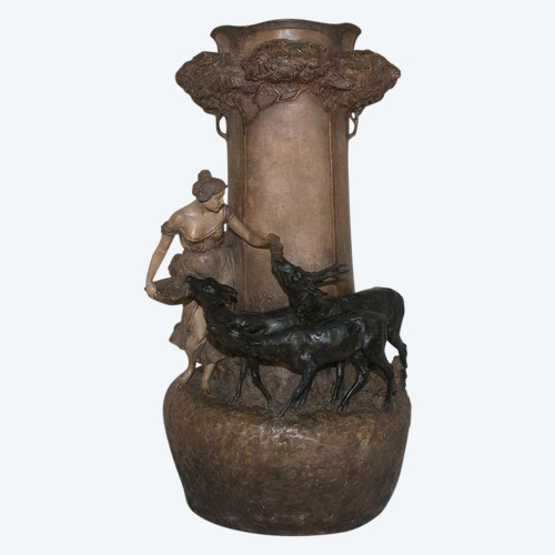 Large Lavergne Terracotta Vase, Goldscheider Circa 1900