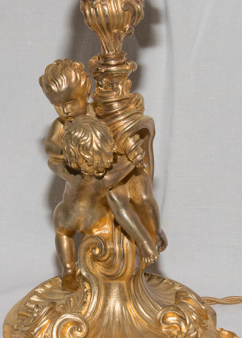 Lampe De Salon En Bronze Doré Maurice Thibault  Paris 