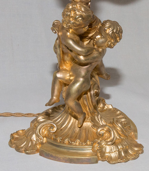 Lampe De Salon En Bronze Doré Maurice Thibault  Paris 
