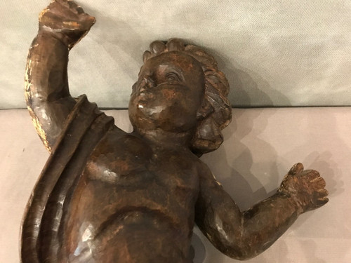 Très bel objet en bois sculpté décoratif d'époque 18 ème 