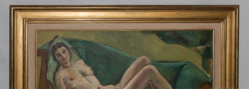   „Nackte Frau auf der Chaiselongue“ – Jules CAVAILLES datiert 1923