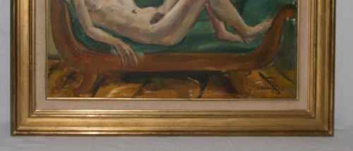   „Nackte Frau auf der Chaiselongue“ – Jules CAVAILLES datiert 1923